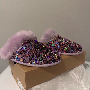 UGG Purple Sequin Slippers